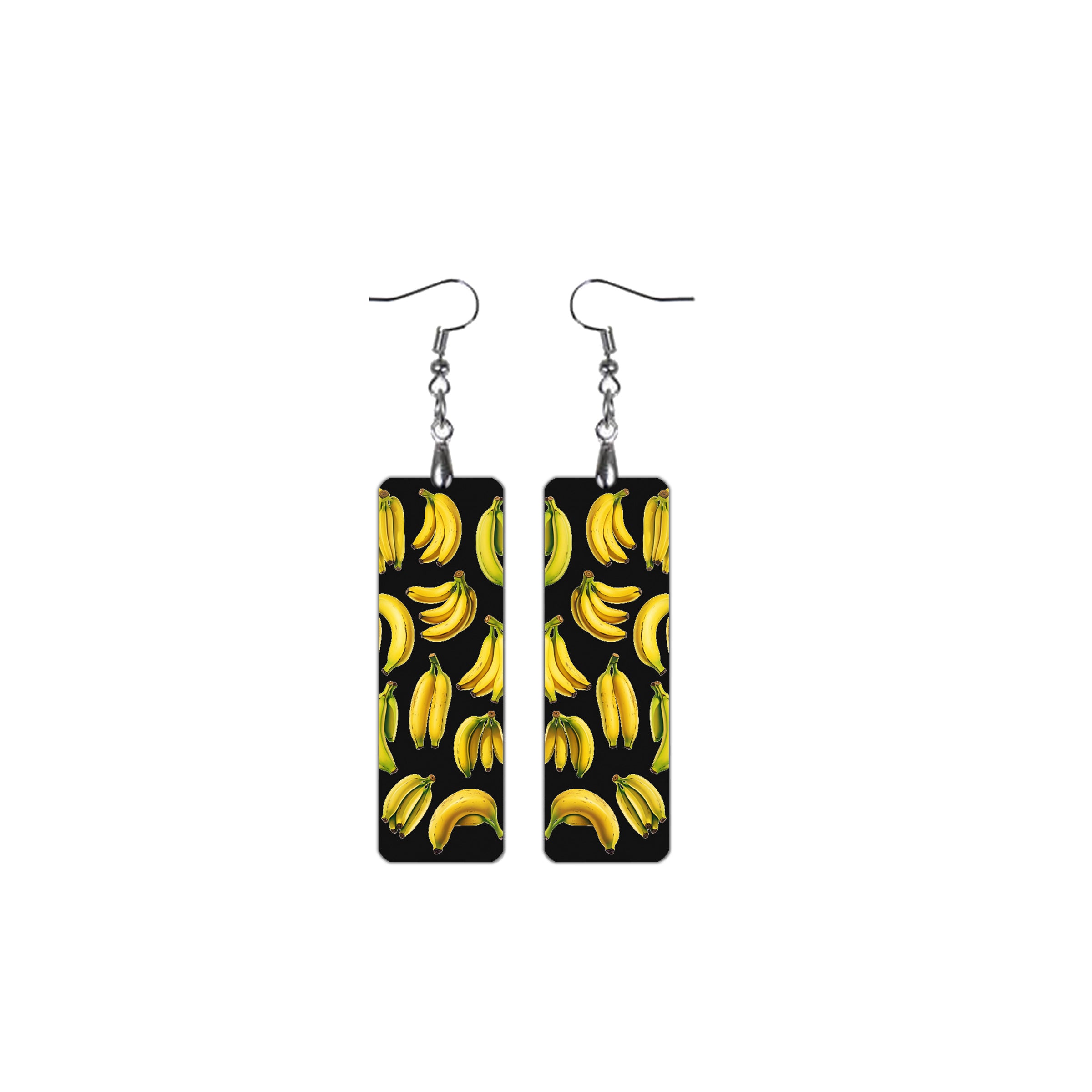 Banana Dangle Rectangular Earrings
